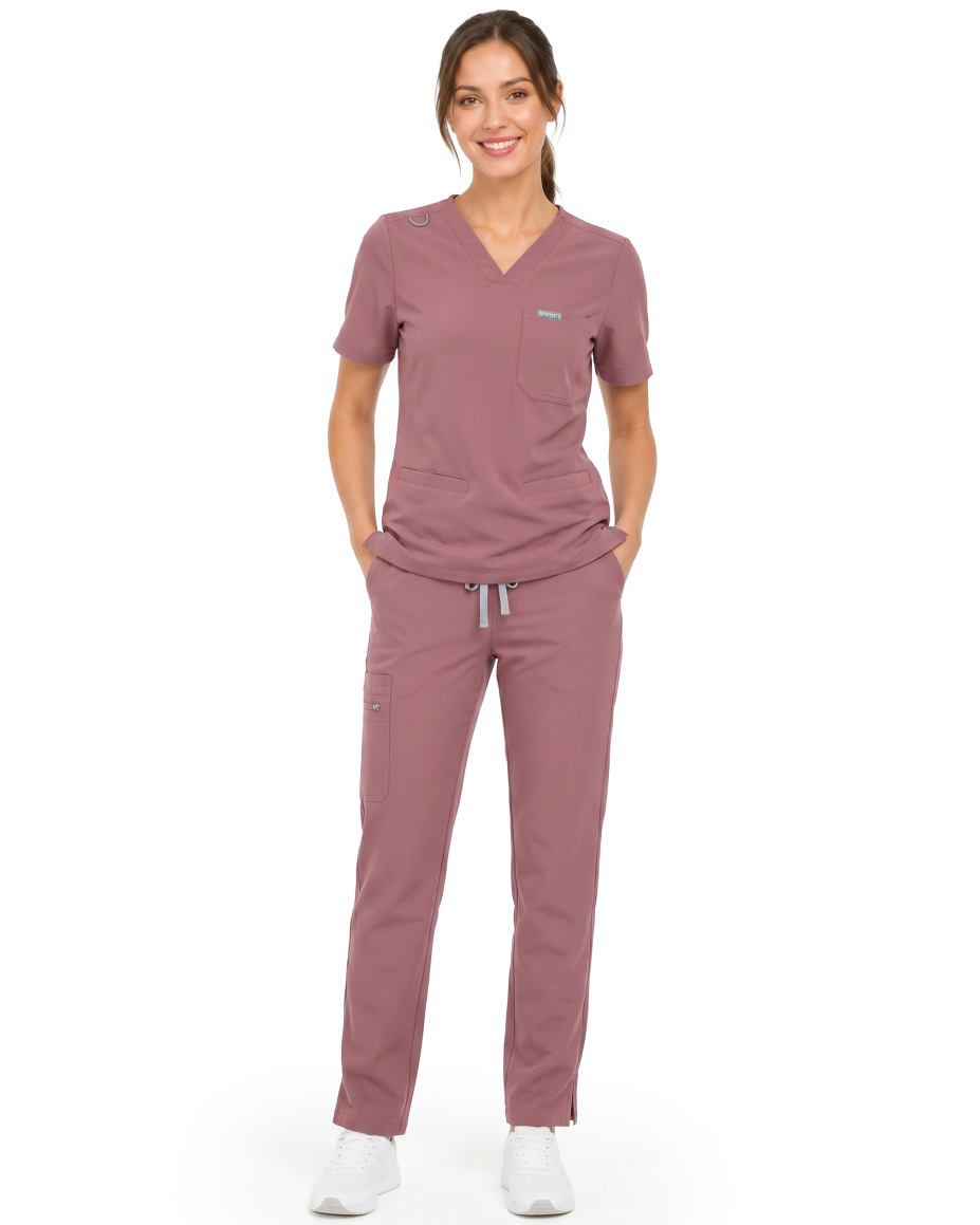 kopia MYNTS V-Neck Two Pockets – Scrub Top Women WMT002 Terra Rose - MYNTS