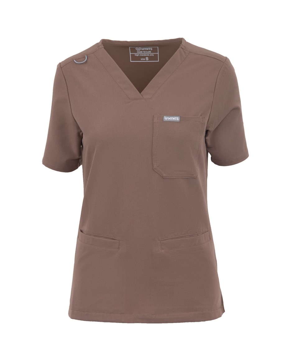 kopia MYNTS V-Neck Two Pockets – Scrub Top Women WMT002 Sahara Mokka - MYNTS