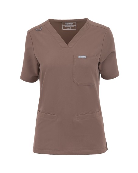 kopia MYNTS V-Neck Two Pockets – Scrub Top Women WMT002 Sahara Mokka - MYNTS