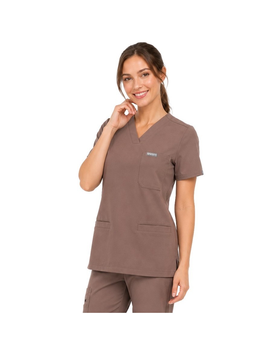 copy of MYNTS V-Neck Two Pockets – Scrub Top Women WMT002 Sahara Mokka - MYNTS