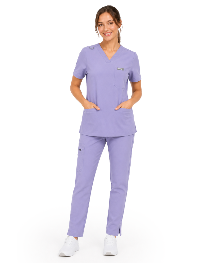 kopia MYNTS V-Neck Two Pockets – Scrub Top Women WMT002 Lavender - MYNTS 2