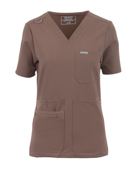 kopia MYNTS V-Neck Pocket Genius – Scrub Top Women WMT001 Sahara Mokka - MYNTS