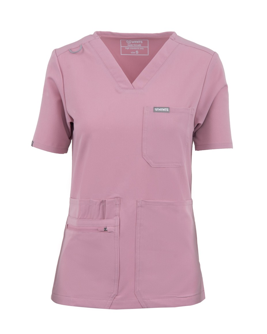 kopia MYNTS V-Neck Pocket Genius – Scrub Top Women WMT001 Rose Water - MYNTS