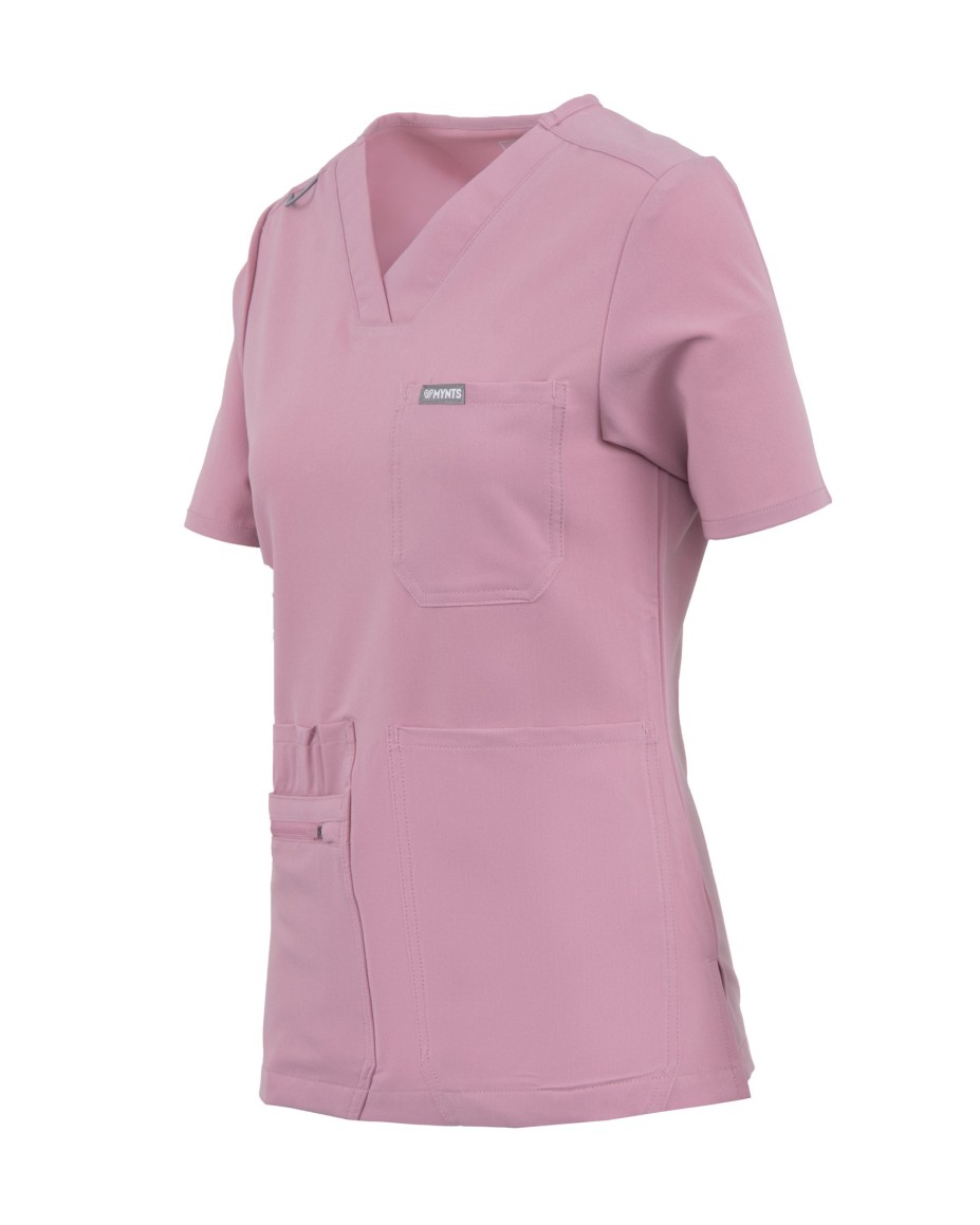 kopia MYNTS V-Neck Pocket Genius – Scrub Top Women WMT001 Rose Water - MYNTS