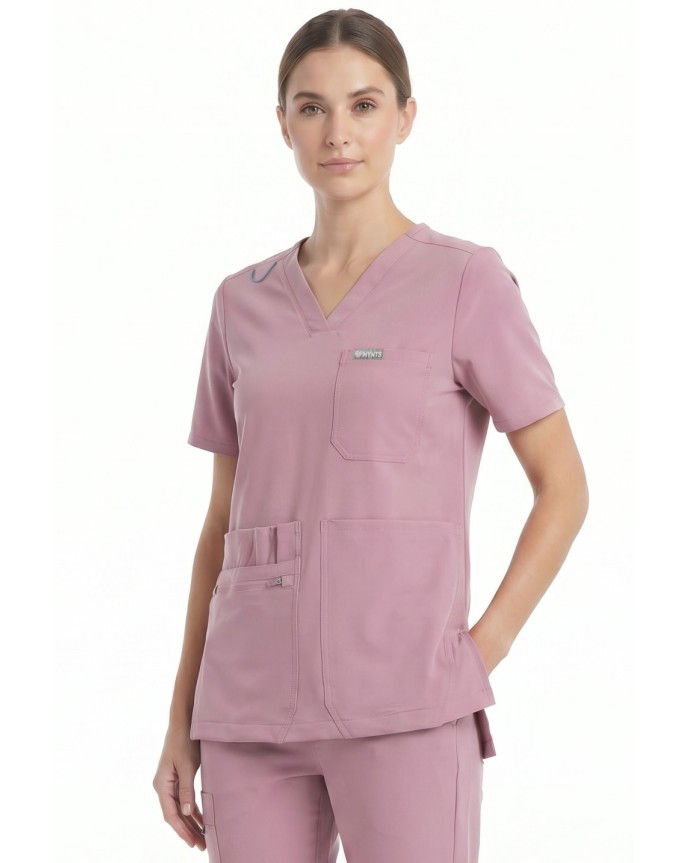 kopia MYNTS V-Neck Pocket Genius – Scrub Top Women WMT001 Rose Water - MYNTS