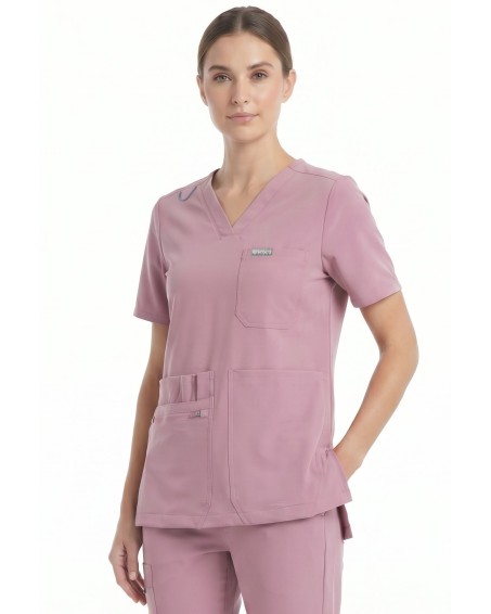 kopia MYNTS V-Neck Pocket Genius – Scrub Top Women WMT001 Rose Water - MYNTS