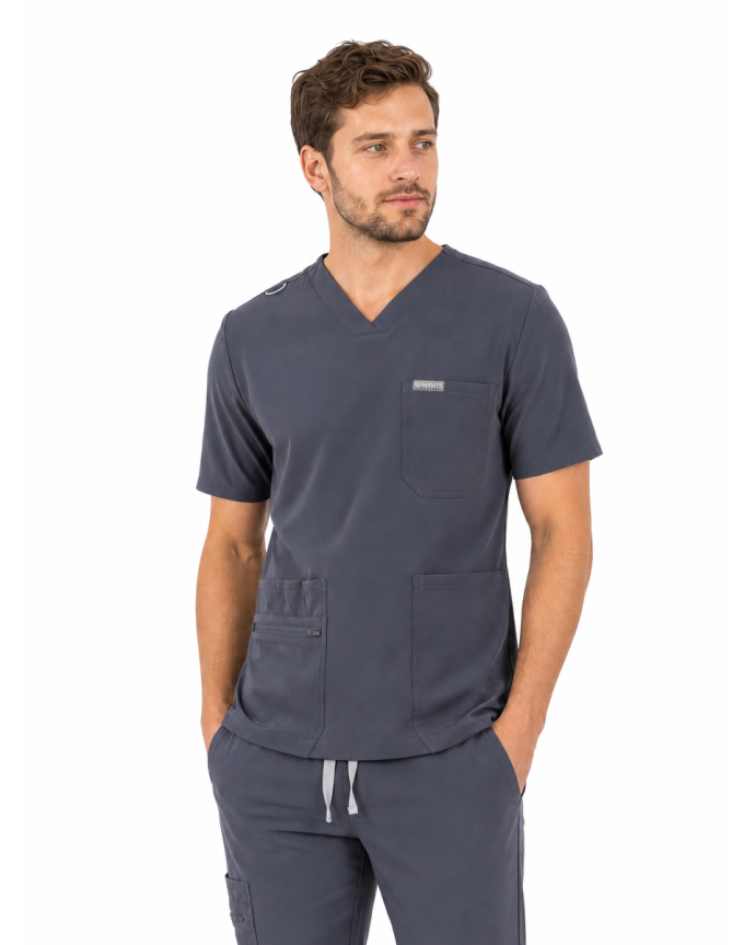 kopia MYNTS V-Neck Pocket Genius - ScrubTop Men MMT003 MoonStone Grey - MYNTS