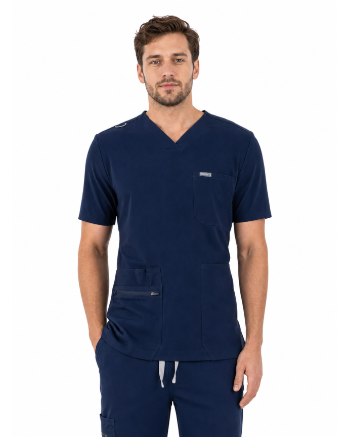 kopia MYNTS V-Neck Pocket Genius - ScrubTop Men MMT003 Midnight Navy - MYNTS