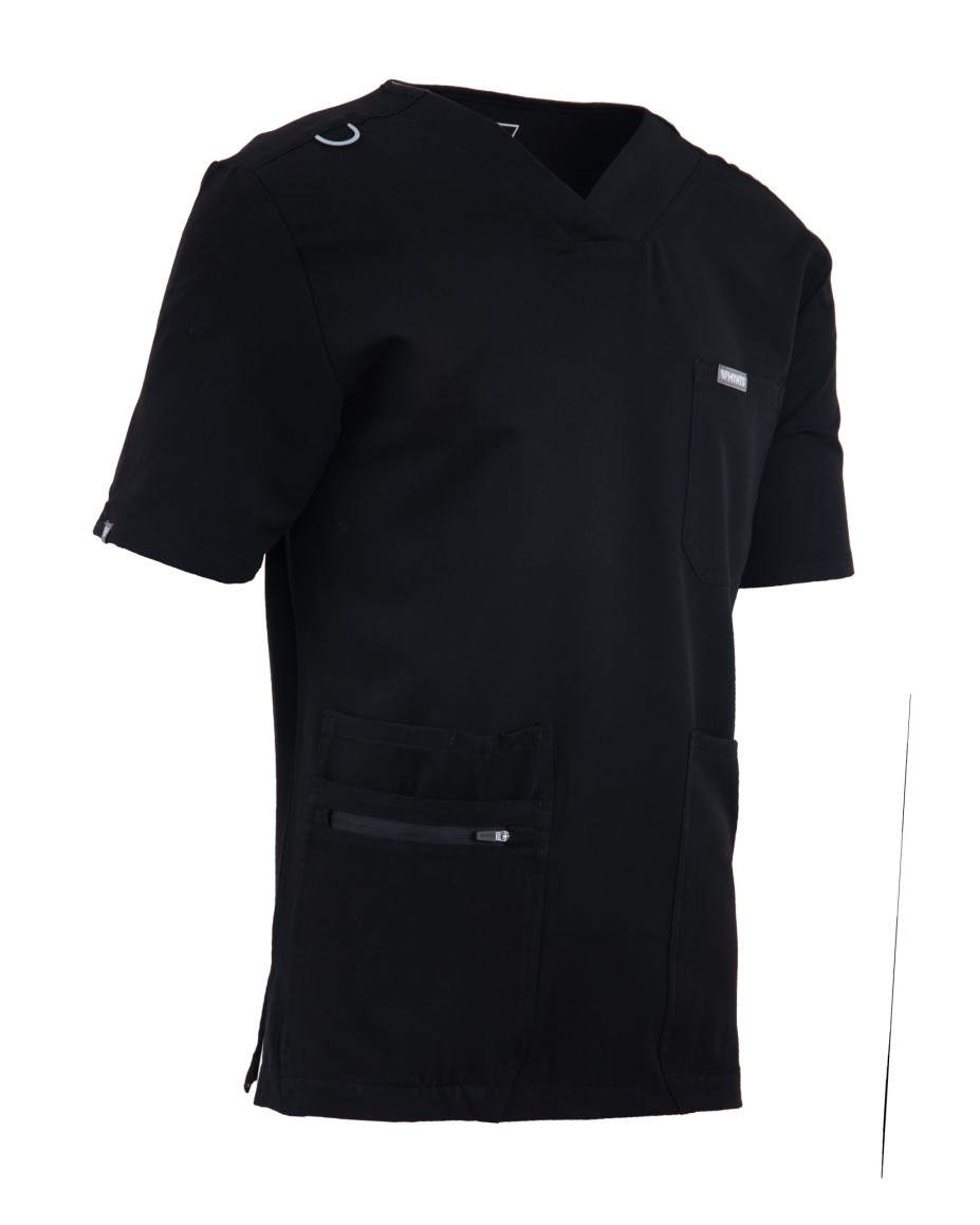 kopia MYNTS V-Neck Pocket Genius - ScrubTop Men MMT003 Black - MYNTS