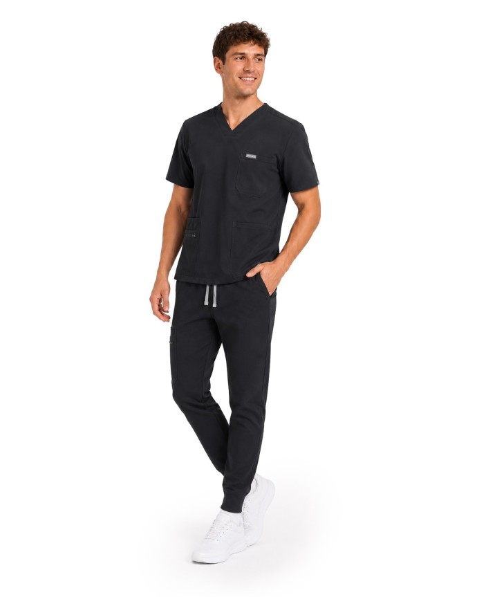kopia MYNTS V-Neck Pocket Genius - ScrubTop Men MMT003 Black - MYNTS 2
