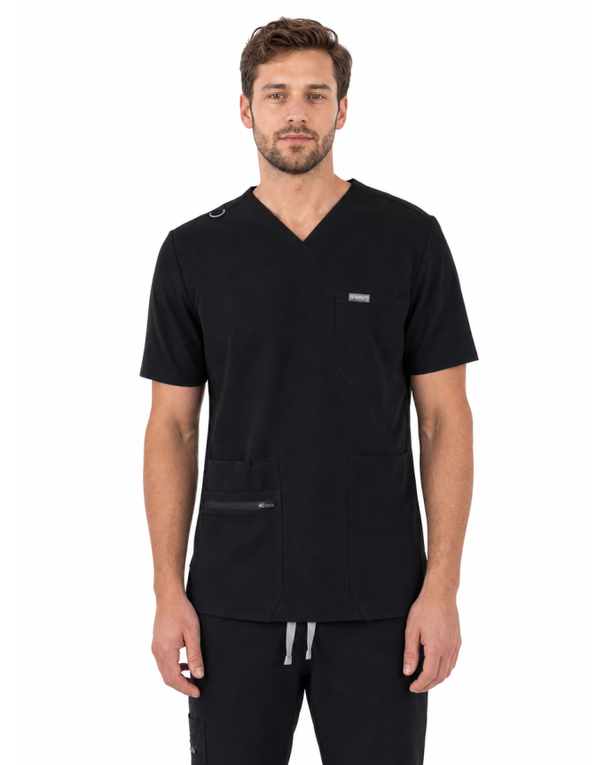 copy of MYNTS V-Neck Pocket Genius - ScrubTop Men MMT003 Black - MYNTS