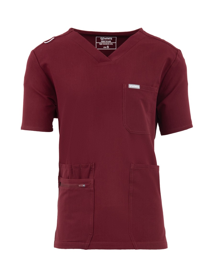 kopia MYNTS V-Neck Pocket Genius - ScrubTop Men MMT003 Burgundy - MYNTS