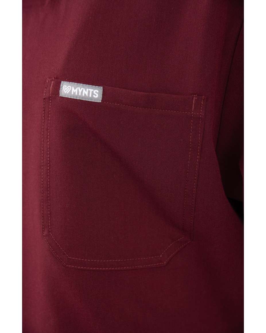 kopia MYNTS V-Neck Pocket Genius - ScrubTop Men MMT003 Burgundy - MYNTS
