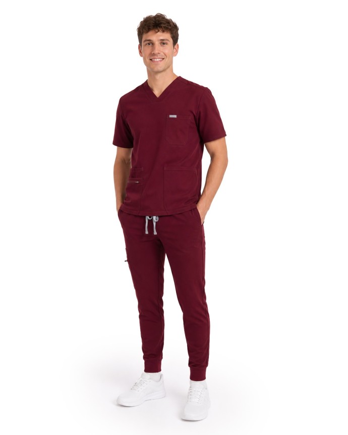 kopia MYNTS V-Neck Pocket Genius - ScrubTop Men MMT003 Burgundy - MYNTS 2
