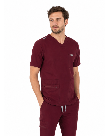 kopia MYNTS V-Neck Pocket Genius - ScrubTop Men MMT003 Burgundy - MYNTS