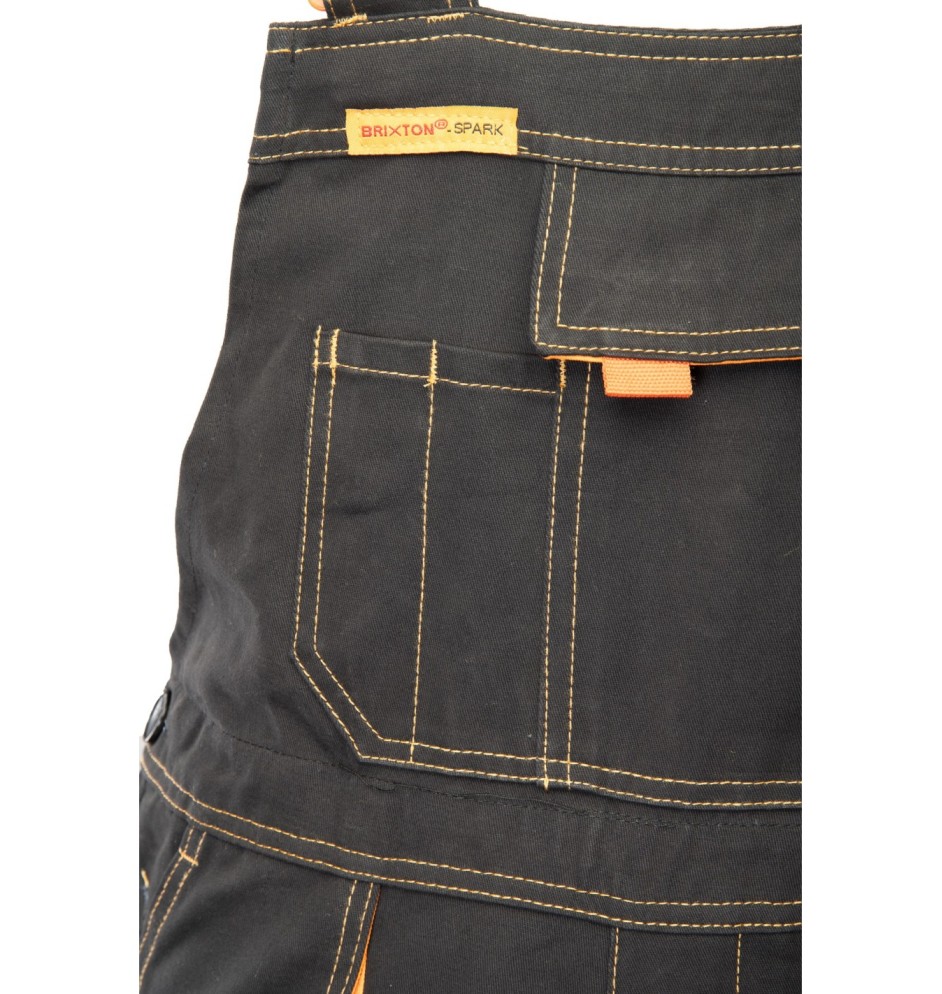 SPODNIE OGRODNICZKI CZARNY - BRIXTON SPARK